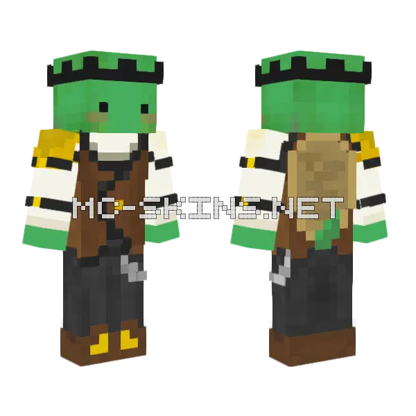 King Turtle Minecraft skin, front and back