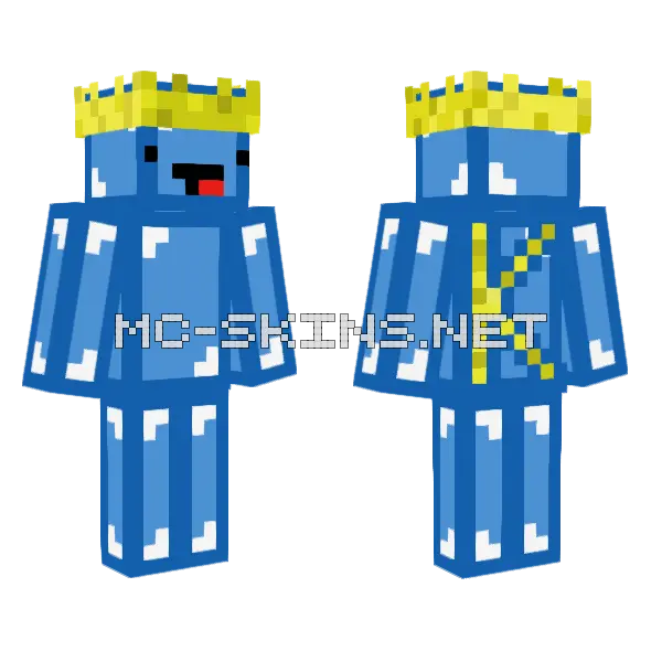 Kingblue3212 Blue Narwhal Minecraft skin, front and back