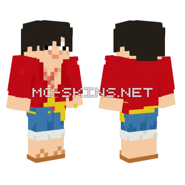 Kipnugget Luffy Minecraft skin, front and back