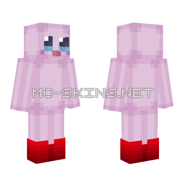 Kirby Minecraft skin, front and back