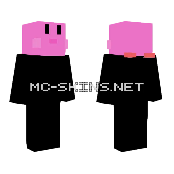 Kirby Minecraft skin, front and back