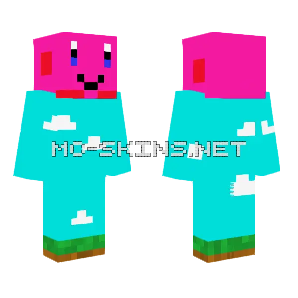 Kirby Minecraft skin, front and back