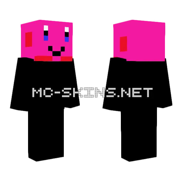 Kirby Minecraft skin, front and back
