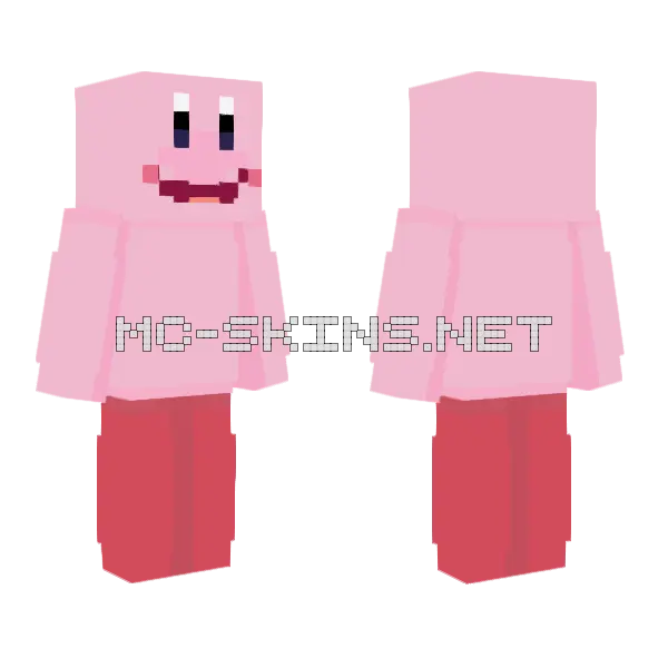 Kirby Minecraft skin, front and back