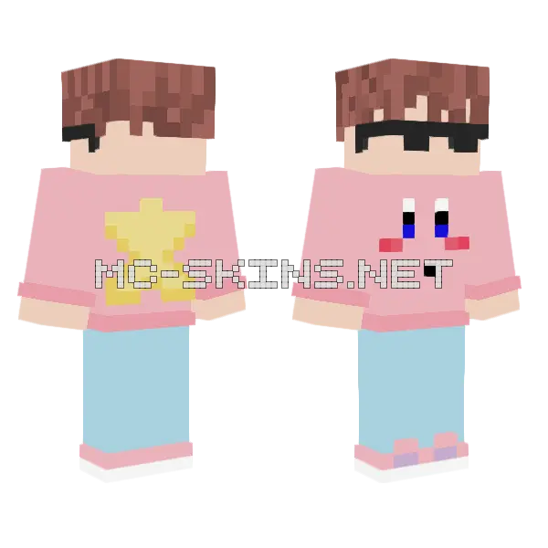 Kirby Guy Minecraft skin, front and back