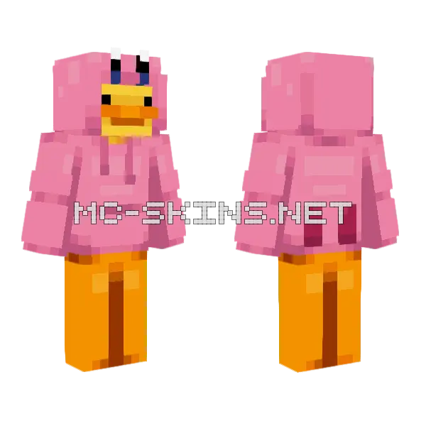 Kirby Hoodie Minecraft skin, front and back