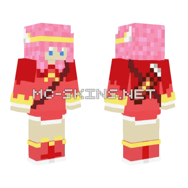 Kirby Huntress Minecraft skin, front and back