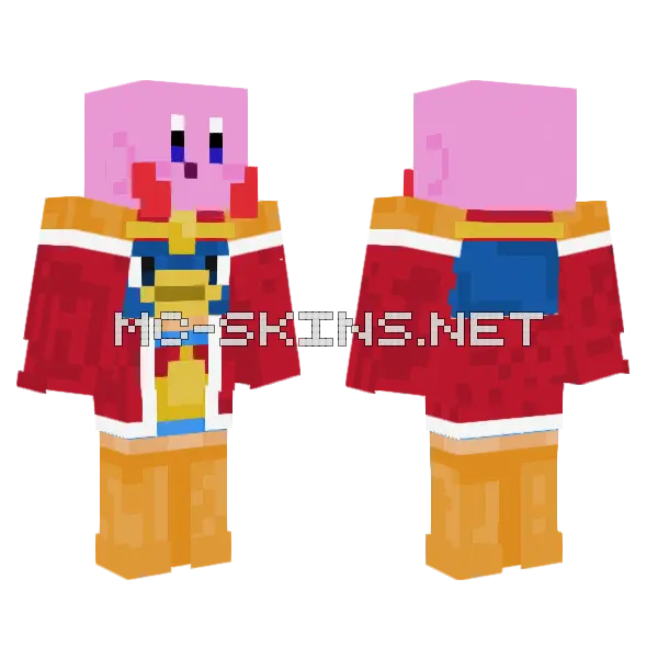 Kirby King Dedede Minecraft skin, front and back
