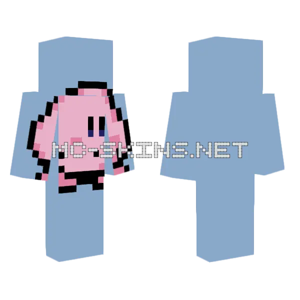 Kirby Pixel Art Minecraft skin, front and back