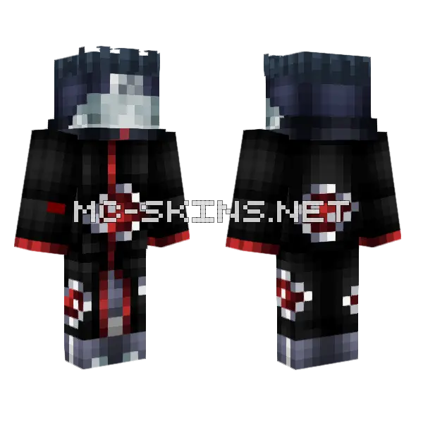 Kisame Akatsuki Cloak Minecraft skin, front and back