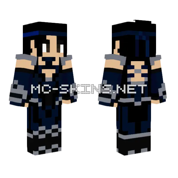 Kitana MK11 Minecraft skin, front and back