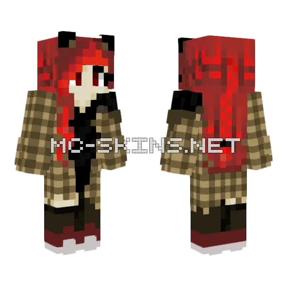 Kitkallisto Flanell Dragon Wings Minecraft skin, front and back