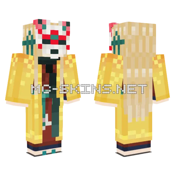Kitsune Girl Minecraft skin, front and back