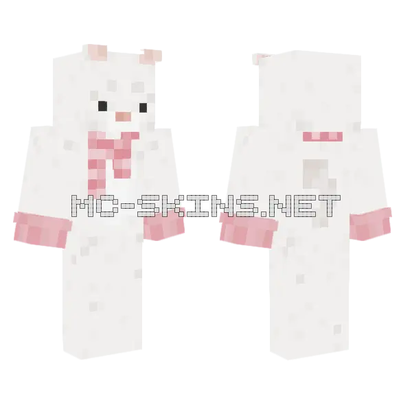 Kitten With Mittens Minecraft skin, front and back