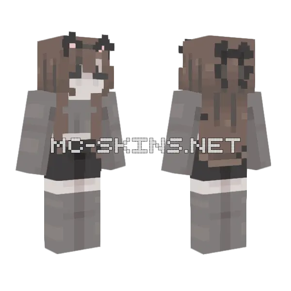 Kitti Cat Girl Minecraft skin, front and back