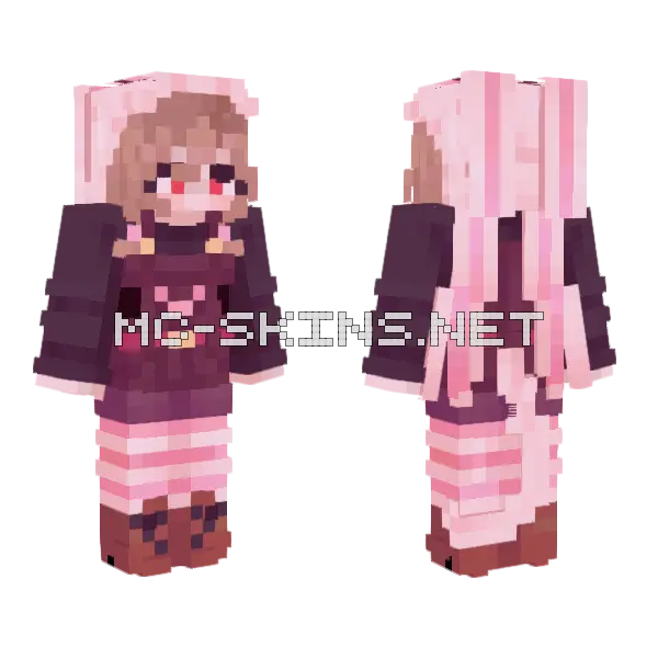 Kittibun Roxi Persona 64x Minecraft skin, front and back