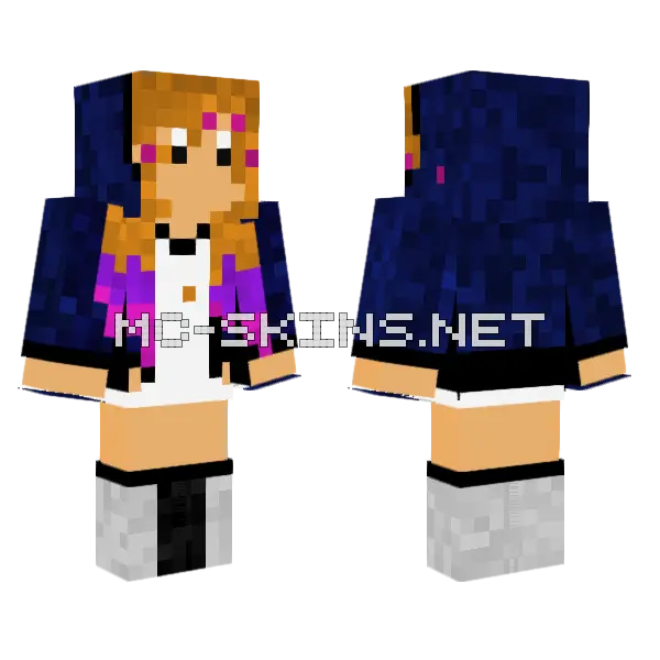 Kitty Boy The Girl Version Minecraft skin, front and back