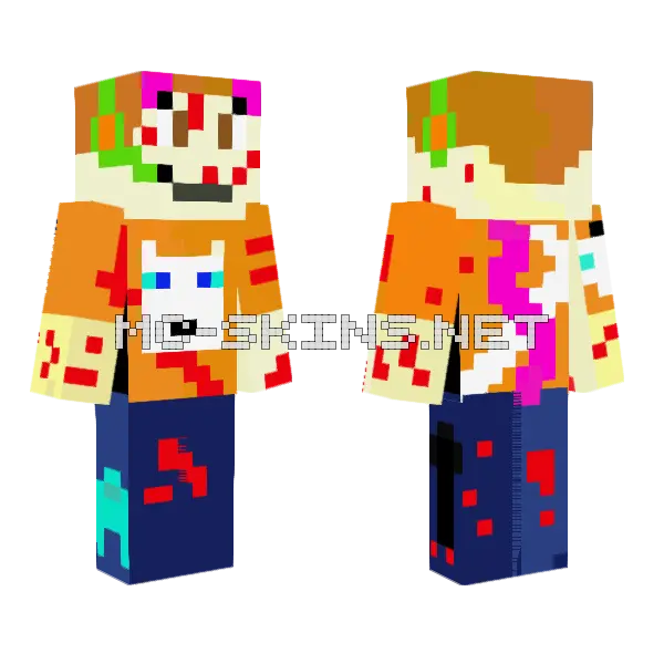 Kitty King Death Murder Minecraft skin, front and back