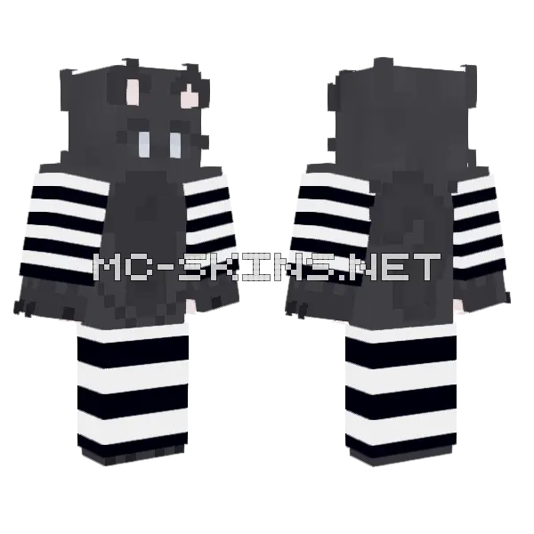 Kitty V6 Minecraft skin, front and back