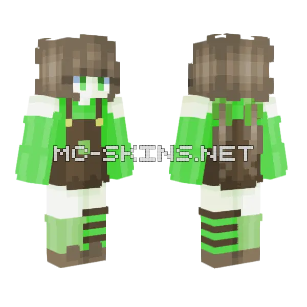 Kiwi Girl Minecraft skin, front and back