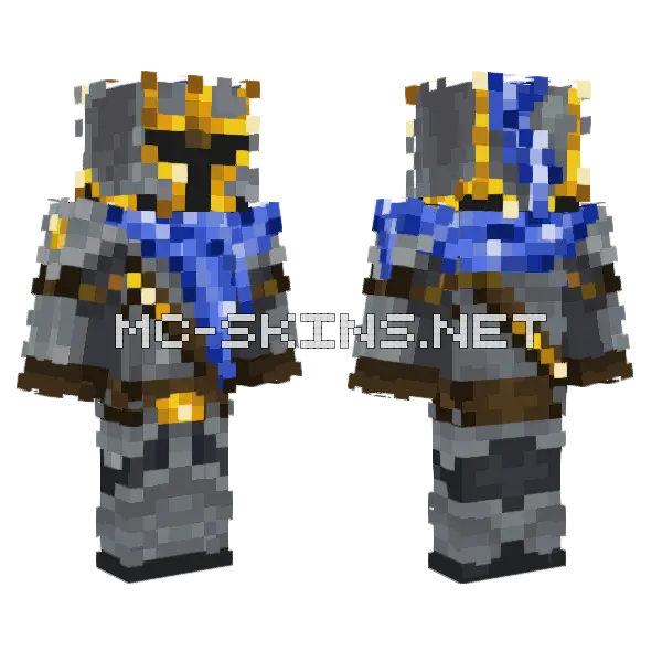 Knight Blue Minecraft skin, front and back