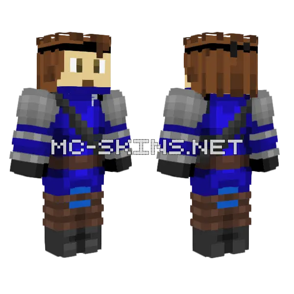 Knight In Blue Minecraft skin, front and back