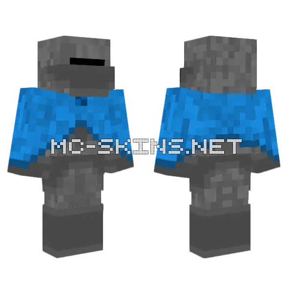 Knight With Scarf Blue Minecraft skin, front and back