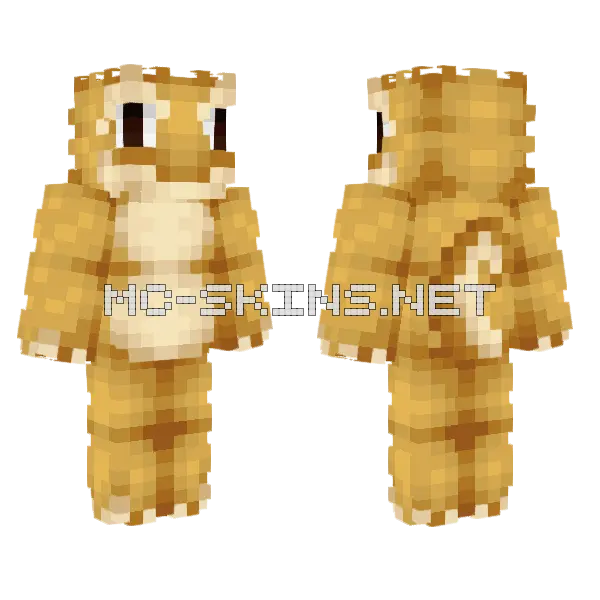 Knob Tail Gecko Minecraft skin, front and back