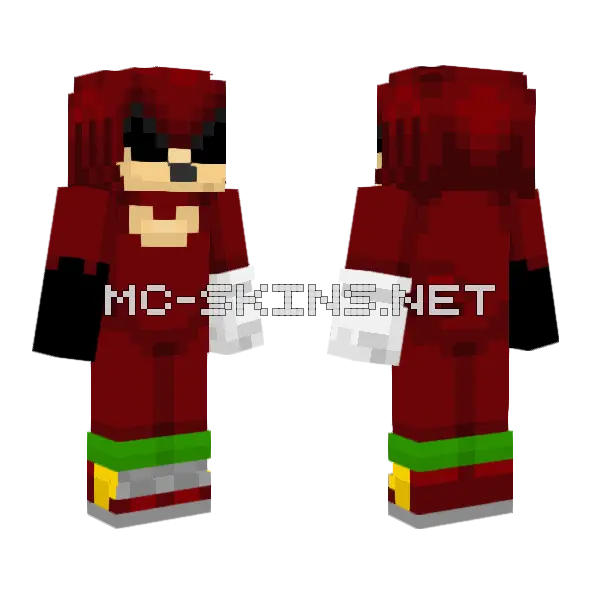 Knuckles of Triple Trouble Minecraft skin, front and back