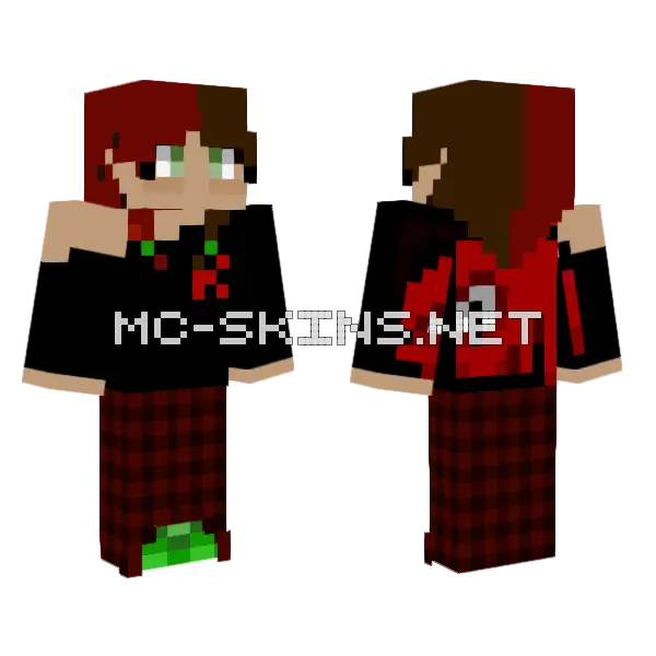 Knuckles PJs Minecraft skin, front and back