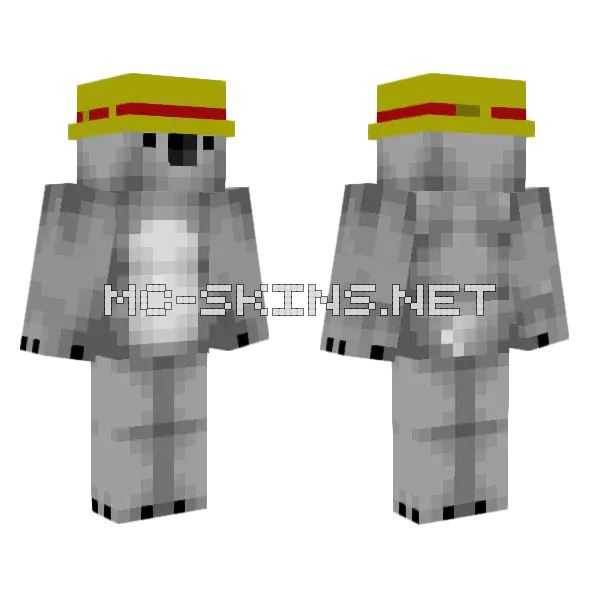 Koala Minecraft skin, front and back