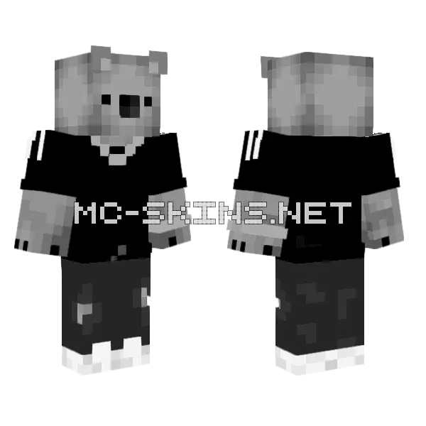 Koala Swag Adidas Minecraft skin, front and back