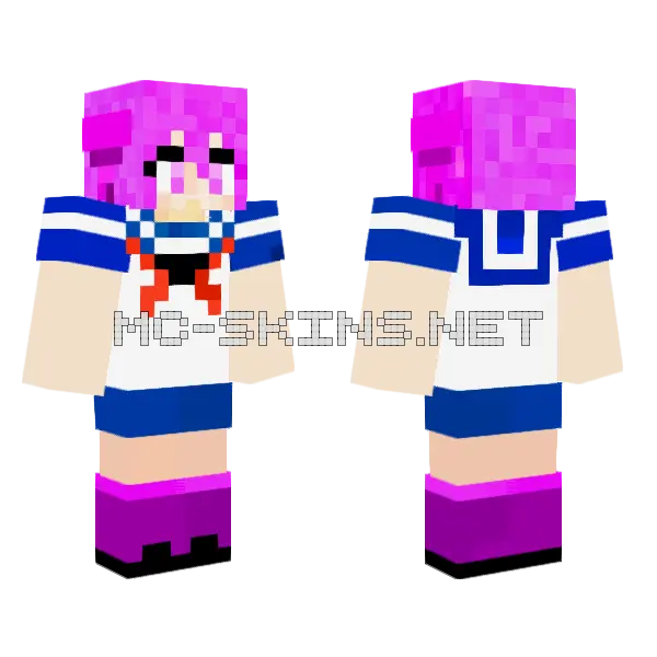 Kokona Girl High School Minecraft skin, front and back