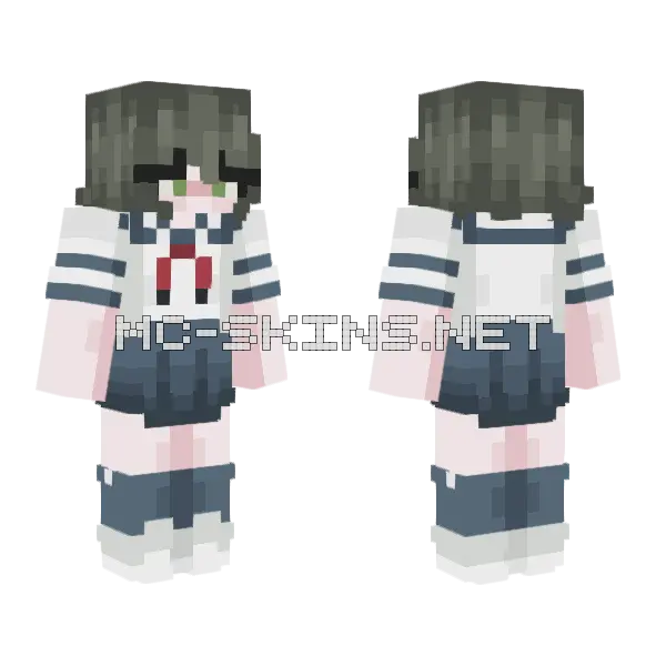 Komaru Naegi School Uniform Minecraft skin, front and back