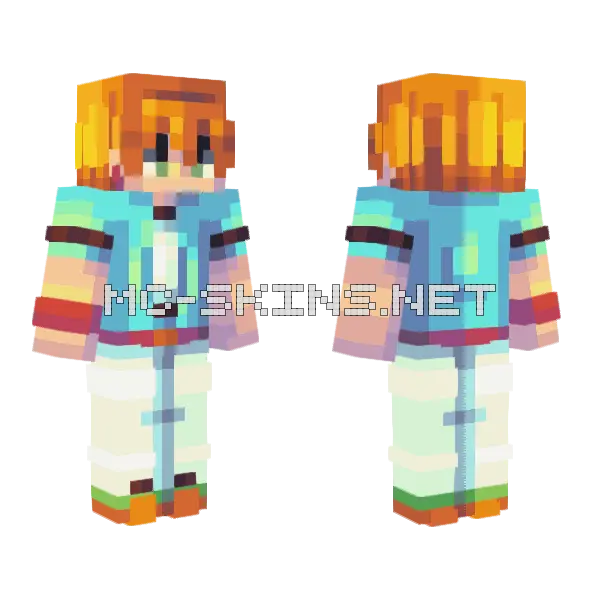 Kou Minamoto Minecraft skin, front and back