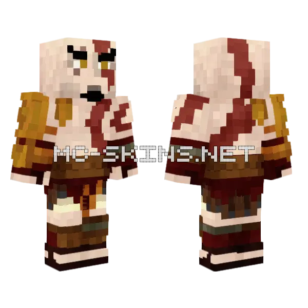 Kratos God Of War 2 Minecraft skin, front and back