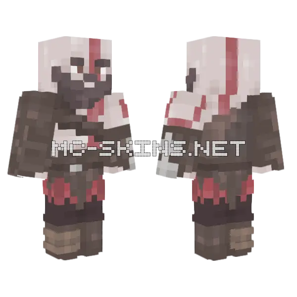 Kratos God Of War Minecraft skin, front and back