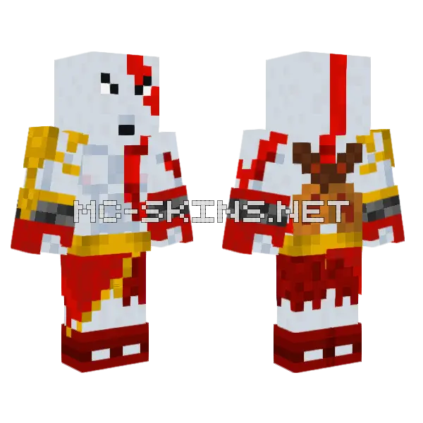 Kratos God Of War II Minecraft skin, front and back