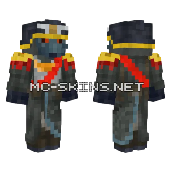 Krieg Commissar Minecraft skin, front and back