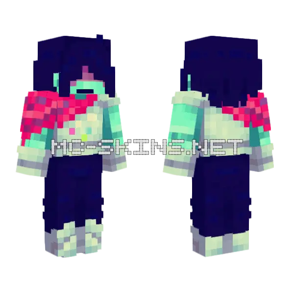 Kris Dark World Ver Deltarune Minecraft skin, front and back
