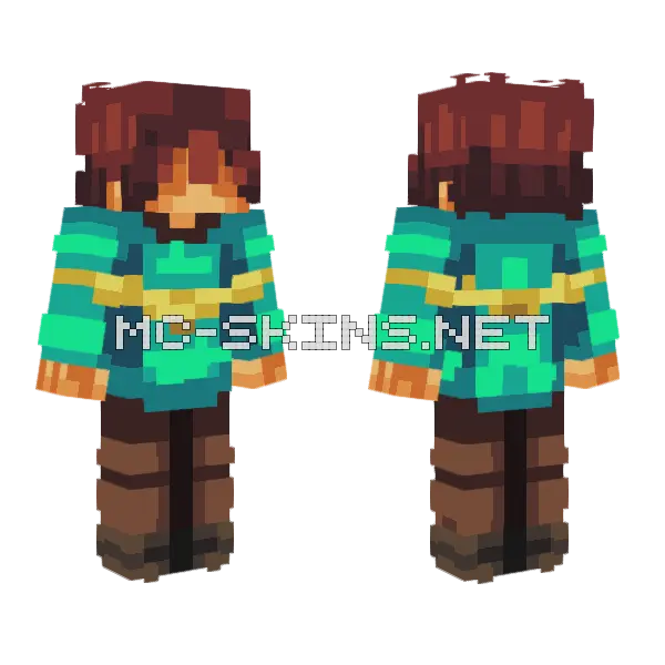 Kris Deltarune Minecraft skin, front and back