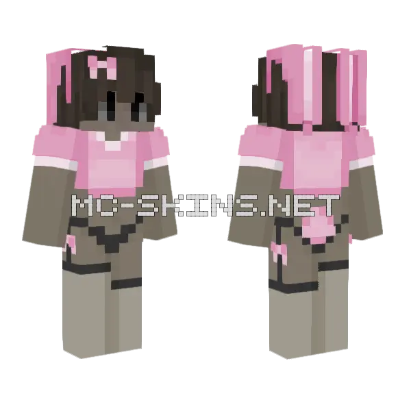 Krzychu Pink Outfit Minecraft skin, front and back