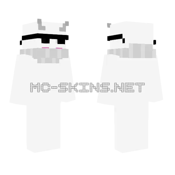 Kuku Dino White Minecraft skin, front and back