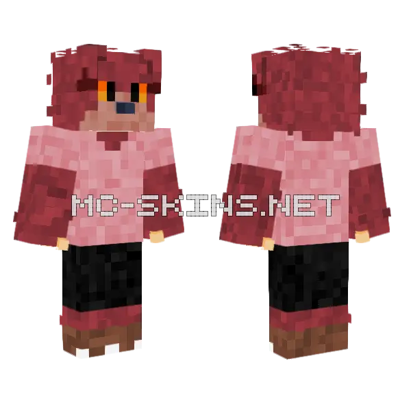 Kuma The Dog Bear Minecraft skin, front and back