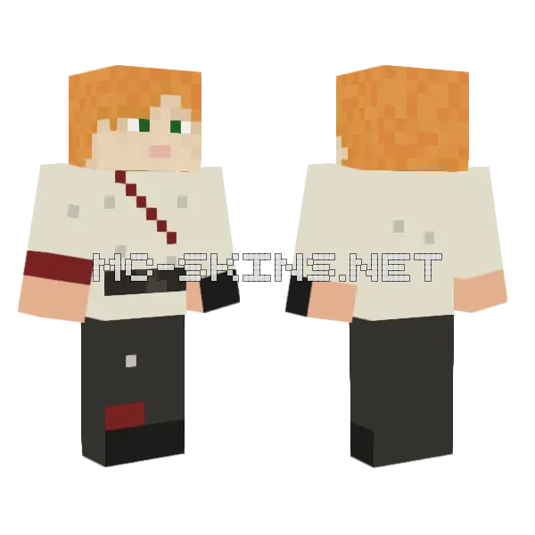 Kung Fu Alex Minecraft skin, front and back