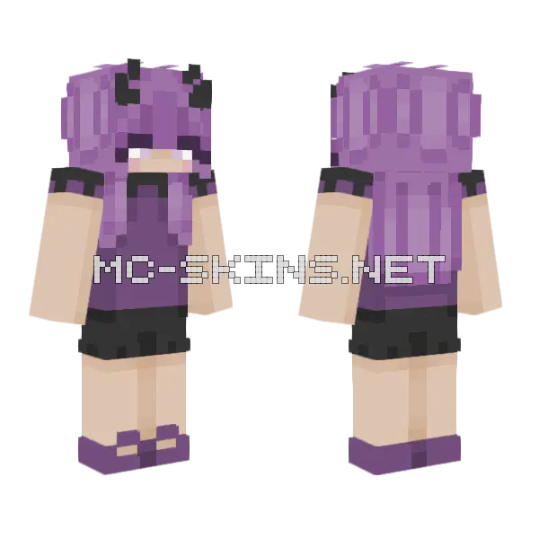 Kuromi Minecraft skin, front and back