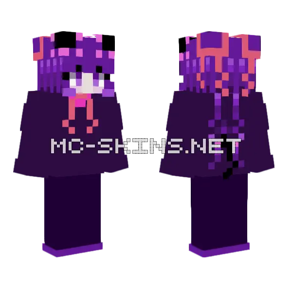 Kuromi Minecraft skin, front and back