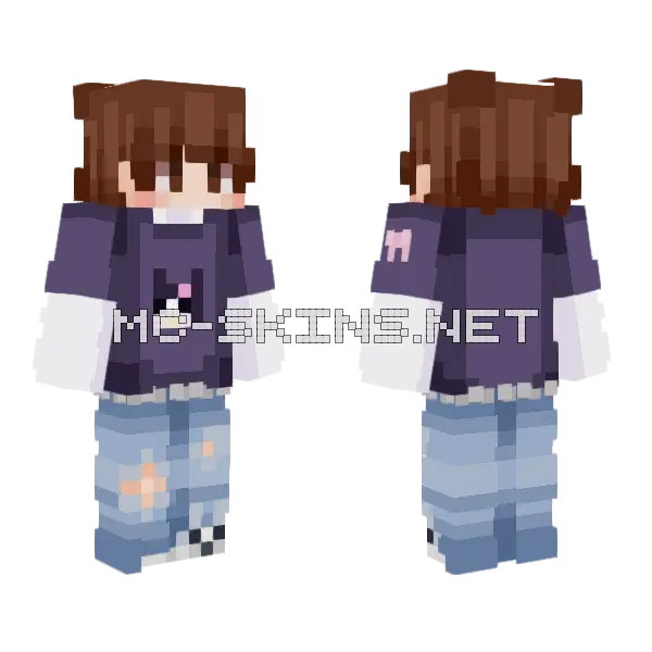 Kuromi Boy Fit Minecraft skin, front and back