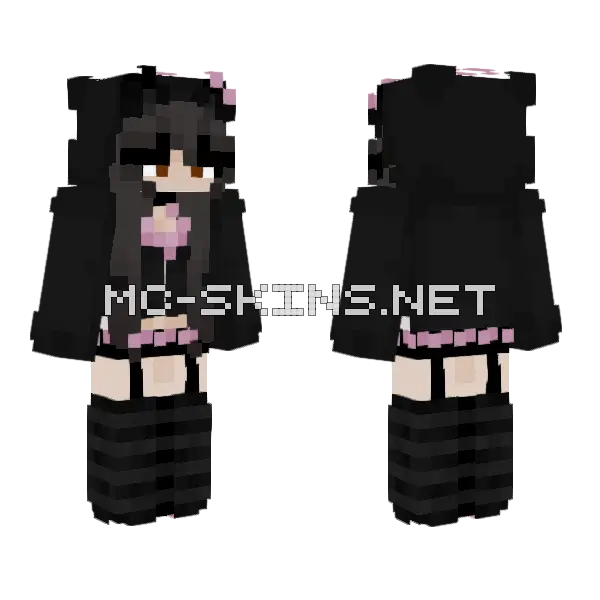 Kuromi Cat Girl, front and back