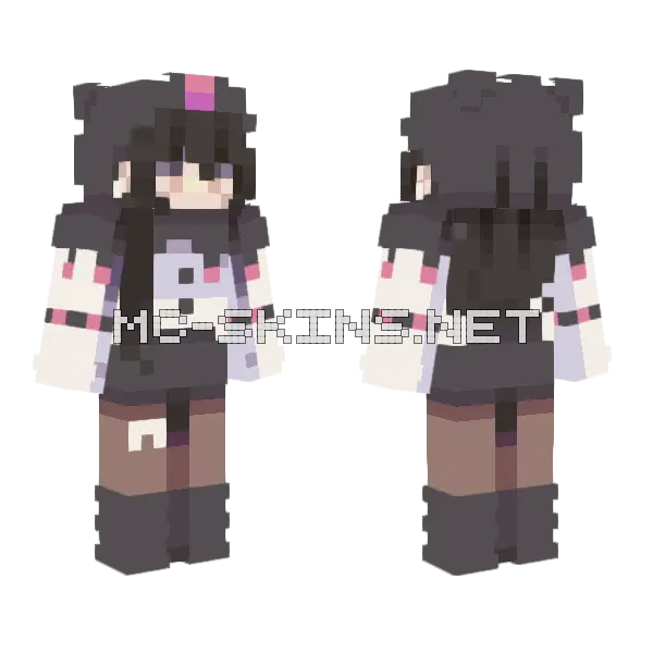 Kuromi Diary Sanrio Minecraft skin, front and back